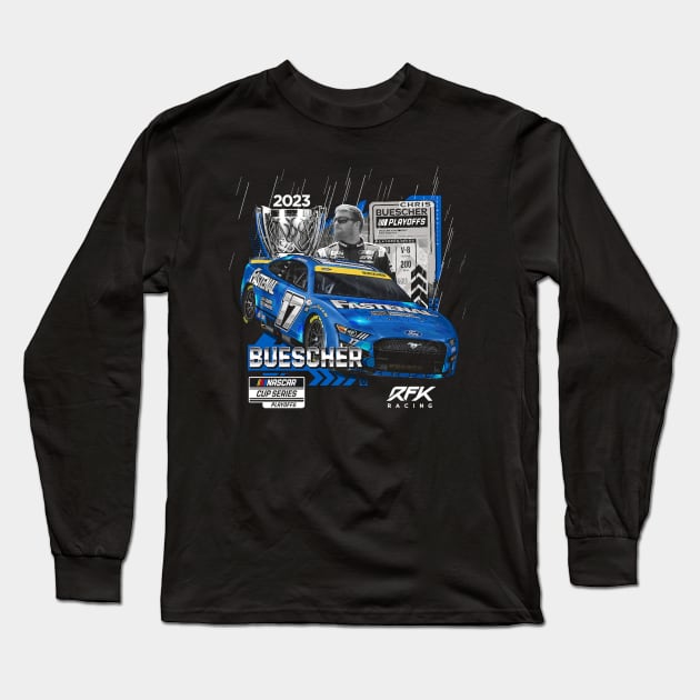 Chris Buescher Series Playoffs Fastenal Long Sleeve T-Shirt by art.Hamdan